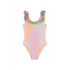 NEW PQ SWIM girls' pom pom one piece in golden hour